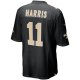 Men's New Orleans Saints Deonte Harris Nike Black Game Player Jersey