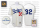 Mitchell And Ness Los Angeles Dodgers #32 Sandy Koufax Cream Throwback MLB Jersey