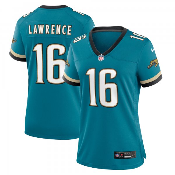 Women's Jacksonville Jaguars #16 Trevor Lawrence Nike Teal Prowler Throwback Limited Jersey