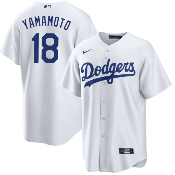 Men's NIKE Los Angeles Dodgers #18 Yoshinobu Yamamoto Home Jersey