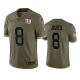 New York Giants Daniel Jones #8 Olive 2022 Salute To Service Limited Jersey