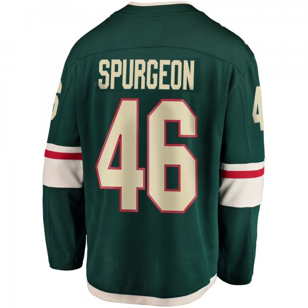 Youth Minnesota Wild Jared Spurgeon Fanatics Green Breakaway Player Jersey