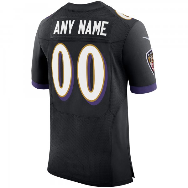 Men's Baltimore Ravens Nike Black Speed Machine Elite Custom Jersey