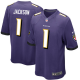 Men's Nike Baltimore Ravens #1 Lamar Jackson Purple 2018 NFL Draft First Round Pick #2 Game Jersey