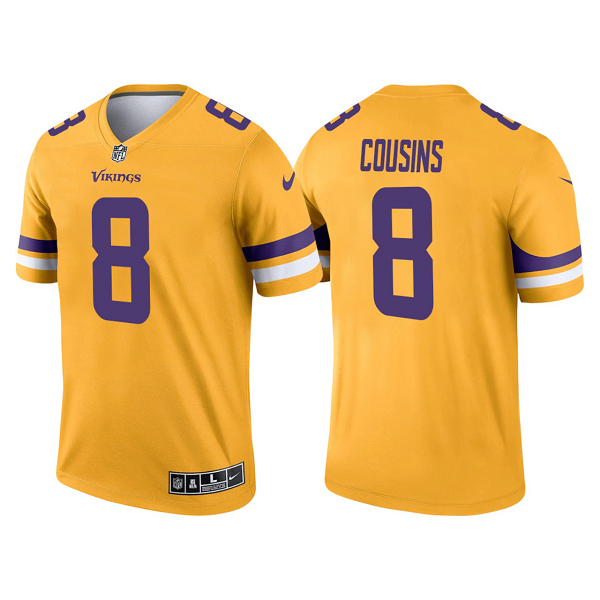 Men's Minnesota Vikings #8 Kirk Cousins Gold 2021 Limited NFL Jersey