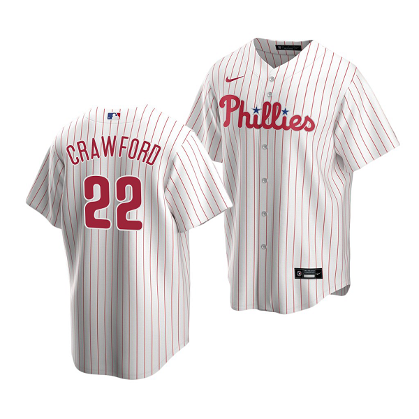 Men's Philadelphia Phillies #22 Justin Crawford 2022 MLB Draft Jersey White Home