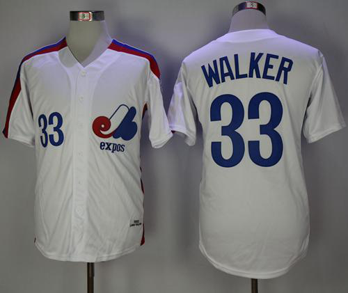 Mitchell And Ness Montreal Expos #33 Larry Walker White Throwback Stitched MLB Jersey