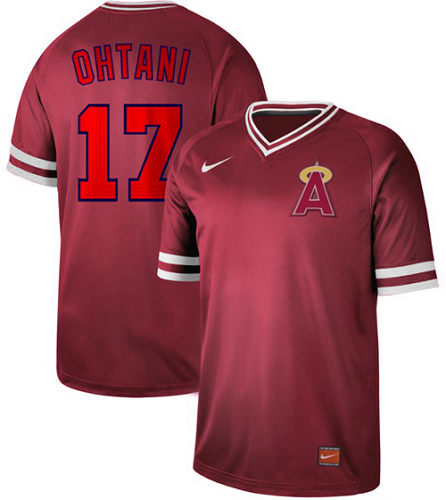 Men's Nike Los Angeles Angels #17 Shohei Ohtani Red Cooperstown Collection Stitched MLB Jersey