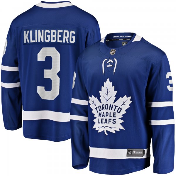 Men's Toronto Maple Leafs John Klingberg Fanatics Blue Home Breakaway Jersey