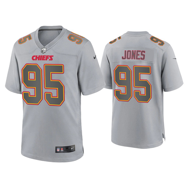 Men's Kansas City Chiefs Chris Jones Gray Atmosphere Fashion Game Jersey