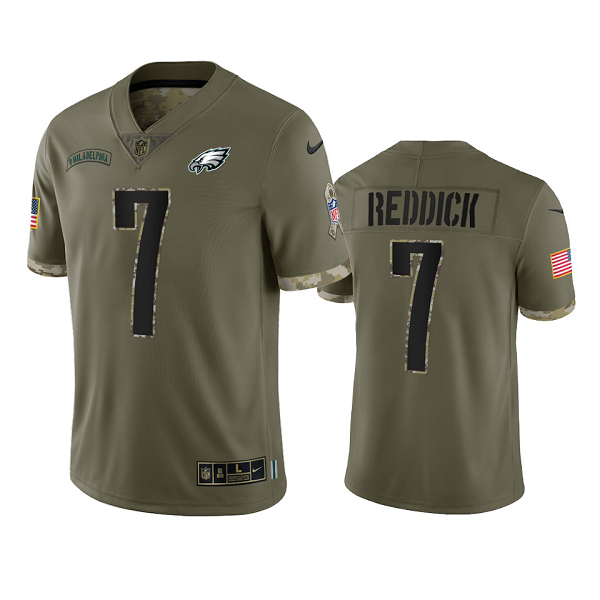 Philadelphia Eagles Haason Reddick Olive 2022 Salute To Service Limited Jersey #7