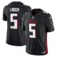 Men's #5 Drake London Atlanta Falcons Nike Vapor F.U.S.E. Limited Black Jersey