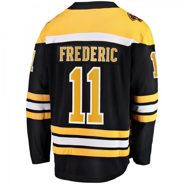 Men's Boston Bruins Trent Frederic Fanatics Black Home Breakaway Player Jersey