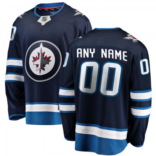 Men's Winnipeg Jets Fanatics Blue Home Breakaway Custom Jersey