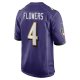 Men's Baltimore Ravens Zay Flowers Nike Purple 2023 NFL Draft First Round Pick Game Jersey