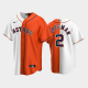 Men's Houston Astros Split MLB Jersey #2 Alex Bregman White-Orange Replica