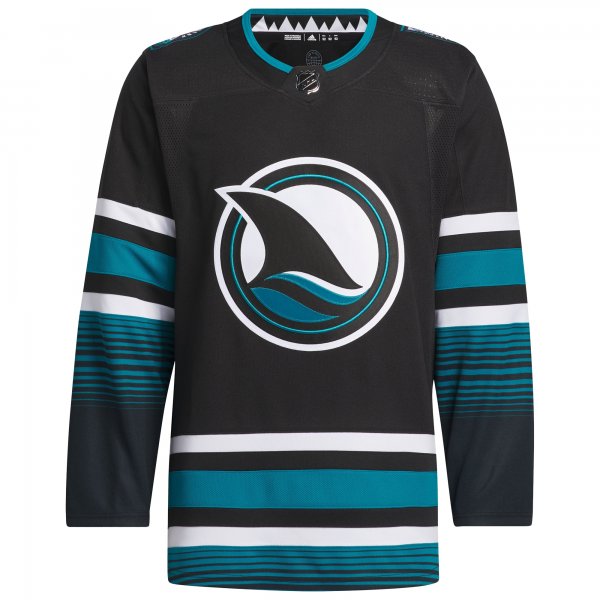 Men's San Jose Sharks adidas Black Alternate Primegreen Jersey