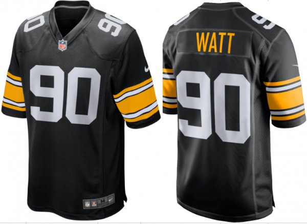 Men's Nike Pittsburgh Steelers #90 TJ Watt 2018 Throwback Replica Jersey