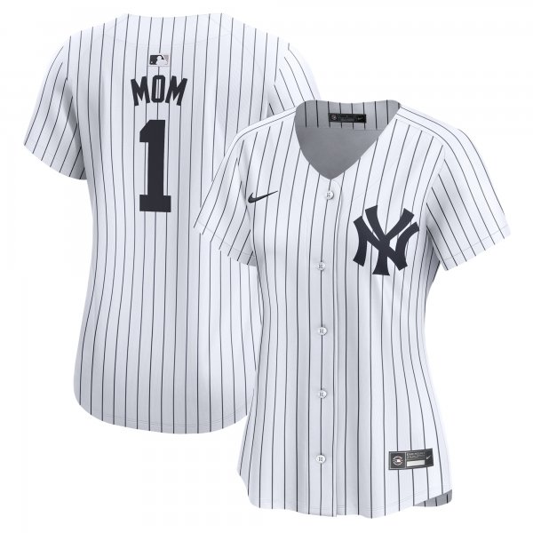 Women's New York Yankees Nike White #1 Mom Home Limited Jersey