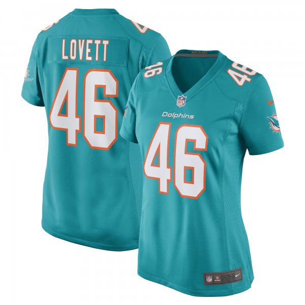 Women's Miami Dolphins John Lovett Nike Aqua Game Player Jersey