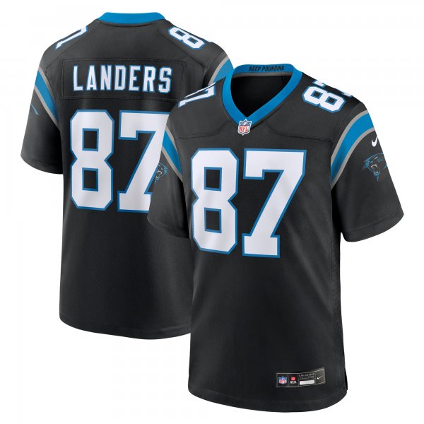 Men's Carolina Panthers Matt Landers Nike Black Game Jersey