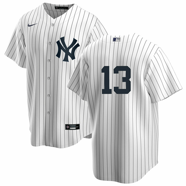 Men's New York Yankees #13 Joey Gallo Nike White Home Cool Base MLB Jersey - No Name