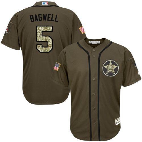 Houston Astros #5 Jeff Bagwell Green Salute to Service Stitched MLB Jersey