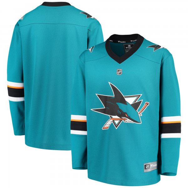 Youth San Jose Sharks Fanatics Teal Home Replica Blank Jersey