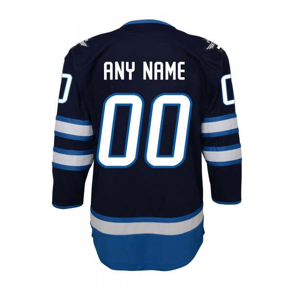 Youth Winnipeg Jets Navy Home Premier Custom Jersey