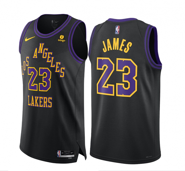 Men's Los Angeles Lakers #23 LeBron James Nike 2023/24 NBA Swingman Jersey City Edition