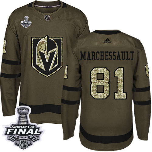 Adidas Golden Vegas Golden Knights #81 Jonathan Marchessault Green Salute to Service 2018 Stanley Cup Final Stitched NHL Jersey