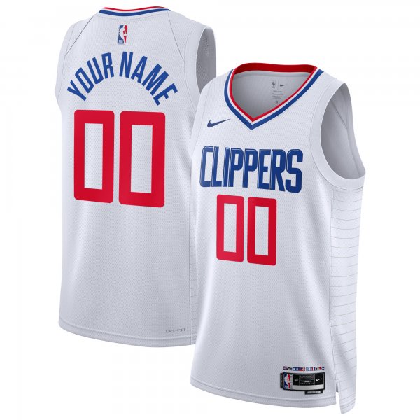 Unisex LA Clippers Nike White Swingman Custom Jersey - Association Edition