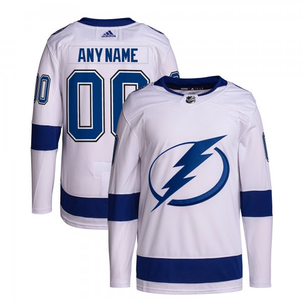 Men's Tampa Bay Lightning  adidas White Away  Primegreen Custom Jersey