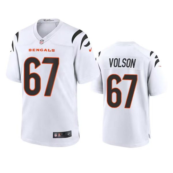 Men's Cincinnati Bengals #67 Cordell Volson Nike White Limited Player NFL Jersey