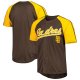 Men's San Diego Padres Stitches Brown Button-Down Raglan Fashion Jersey