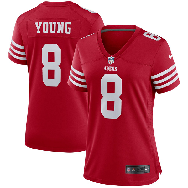 Women's San Francisco 49ers Steve Young Nike Scarlet Retired Player Game Jersey-(2022 New Style)