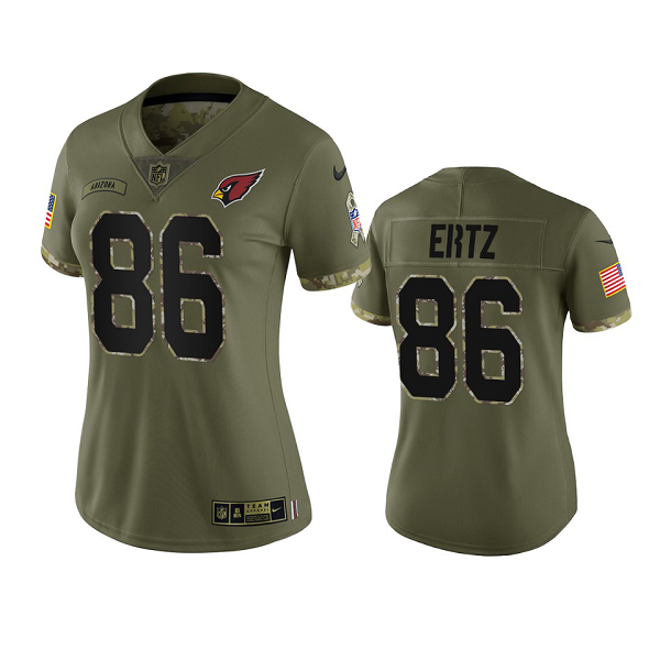 Women's Arizona Cardinals Zach Ertz #86 Olive 2022 Salute To Service Limited Jersey