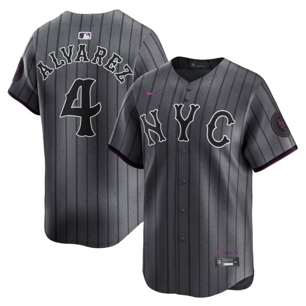 Men's New York Mets Francisco Alvarez Nike Graphite 2024 City Connect Limited Player Jersey