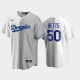 Men's White-Gray Los Angeles Dodgers Home MLB Jersey #50 Mookie Betts Replica Split