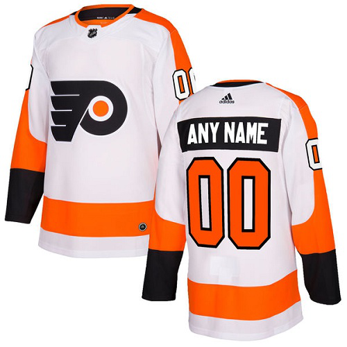 Men's Adidas Philadelphia Flyers White Jersey Customized NHL Away Jersey