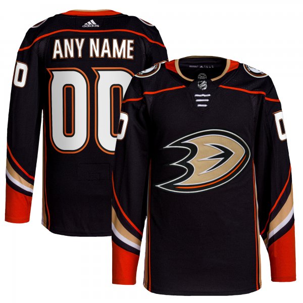 Men's Anaheim Ducks  adidas Black Home  Primegreen Custom Jersey