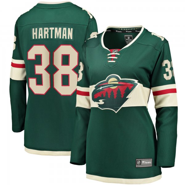 Women's Minnesota Wild Ryan Hartman Fanatics Green Home Breakaway Player Jersey