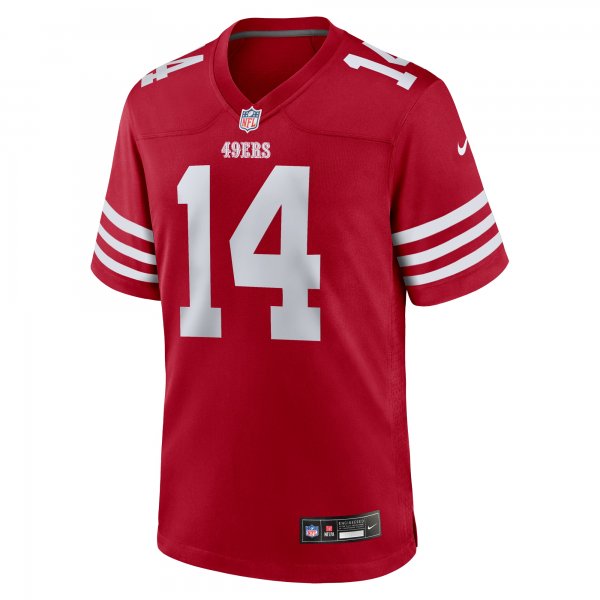 Men's San Francisco 49ers Ricky Pearsall Nike Scarlet 2024 NFL Draft First Round Pick Player Game Jersey