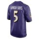 Men's Baltimore Ravens Jalyn Armour-Davis Nike Purple Game Player Jersey