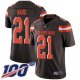 Cleveland Browns #21 Denzel Ward Brown Team Color Youth Stitched NFL 100th Season Vapor Limited Jersey