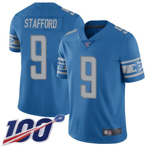 Detroit Lions #9 Matthew Stafford Blue Team Color Men's Stitched NFL 100th Season Vapor Limited Jersey