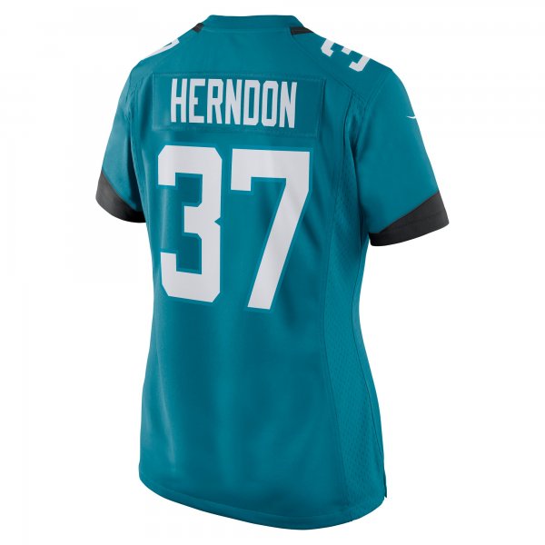 Women's Jacksonville Jaguars Tre Herndon Nike Teal Nike Game Jersey