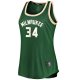 Women's Milwaukee Bucks Giannis Antetokounmpo Fanatics Hunter Green Fast Break Tank Jersey - Icon Edition