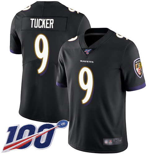 Baltimore Ravens #9 Justin Tucker Black Alternate Men's Stitched NFL 100th Season Vapor Limited Jersey