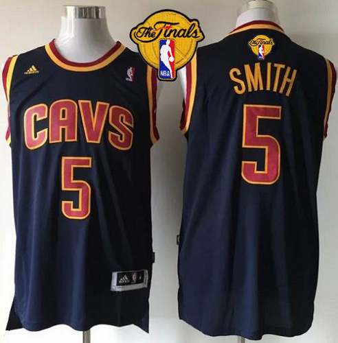 Men's Revolution 30 Cleveland Cavaliers #5 J.R. Smith Navy Blue CavFanatic The Finals Patch Stitched NBA Jersey